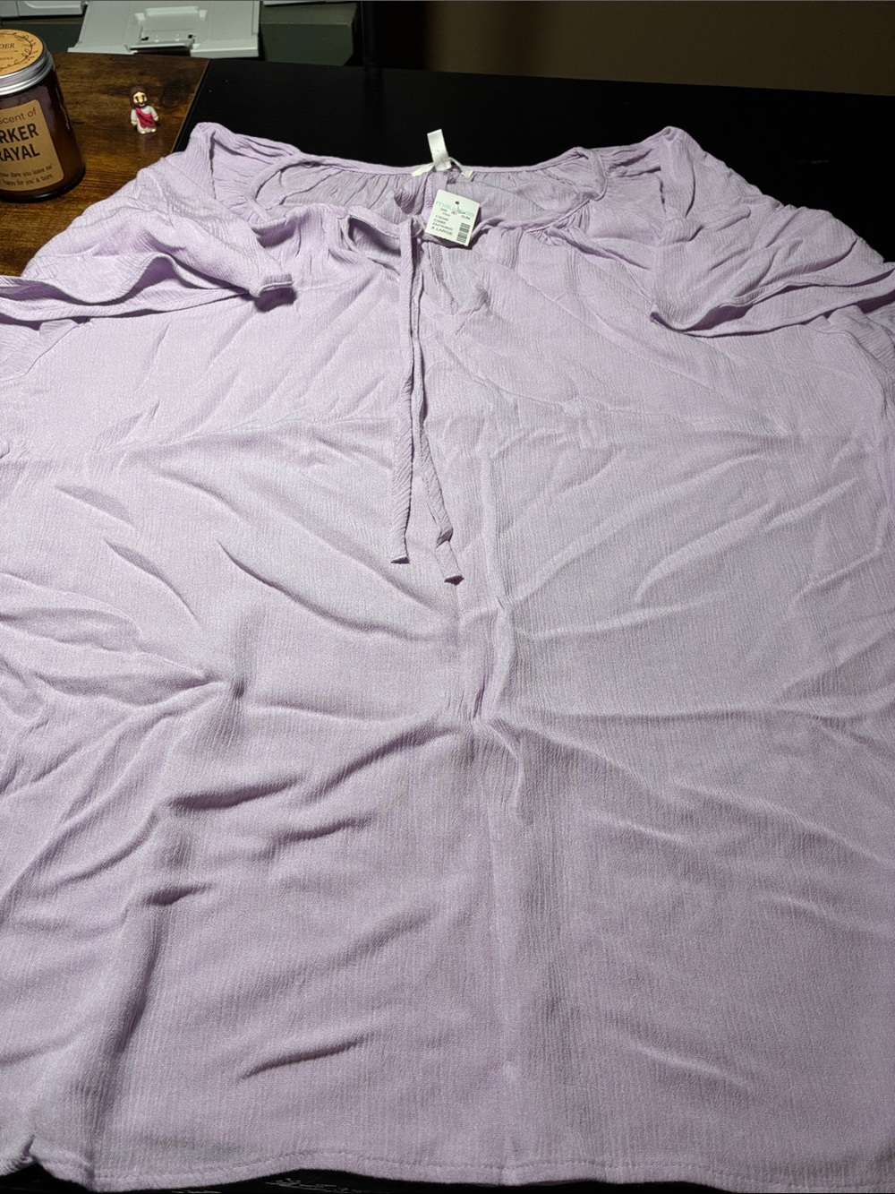 Maurices Lavender Short-Sleeve Tie-Neck Tee